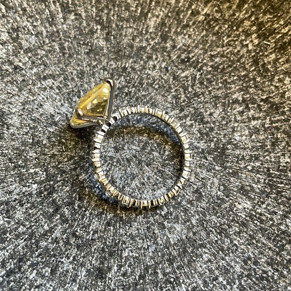 Large Yellow statement Ring Eternity Band - Picture 4 of 5